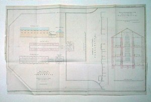 Reihe von Einzelzellen errichtet in der Female Factory in Parramatta, New South Wales von John Arrowsmith