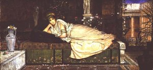 Eine klassische Dame in einem Innenraum von John Atkinson Grimshaw