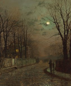 Eine nasse Straße, Knostrop, Yorkshire von John Atkinson Grimshaw
