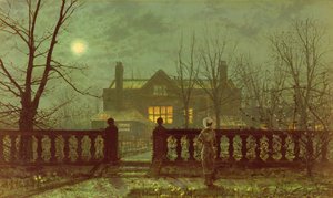 Eine Dame in einem Garten bei Mondschein, 1882 von John Atkinson Grimshaw