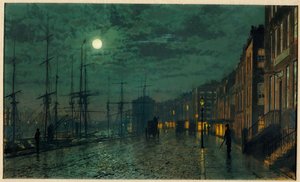 Stadtdocks im Mondlicht von John Atkinson Grimshaw