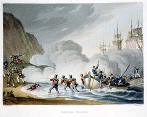 Landungstruppen, graviert von Matthew Dubourg (fl.1813-20) aus 