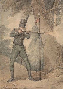 Ein Schütze beim Musketentraining von John Augustus Atkinson
