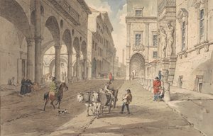 Bologna, Blick in die Strada Maggiore von John Augustus Atkinson