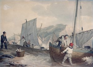 Fischerboote beim Entladen