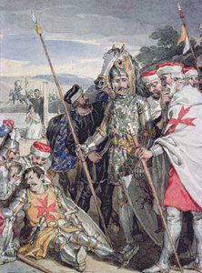 Ivanhoe von Sir Walter Scott: Der Tod von Sir Brian de Bois-Guilbert von John Augustus Atkinson
