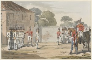 Soldaten beim Drill, 1807 von John Augustus Atkinson