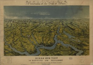 Vogelperspektive von Kentucky und Tennessee mit Cairo und einem Teil der Südstaaten
