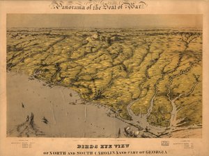 Vogelperspektive von North und South Carolina und einem Teil von Georgia