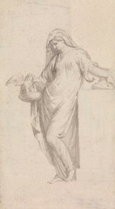 Allegorische weibliche Figur: Frömmigkeit hält ein Nest von Pelikanen von John Bacon