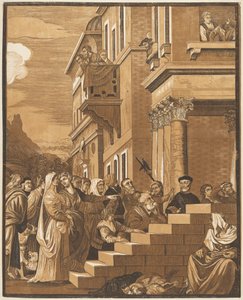 Darstellung der Jungfrau im Tempel (Mittelteil) von John Baptist Jackson after Titian