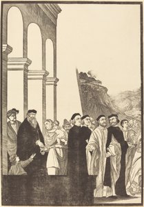 Darstellung der Jungfrau im Tempel [linke Tafel] von John Baptist Jackson after Titian