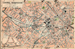 Zentral-Birmingham, 20. Jahrhundert von John Bartholomew