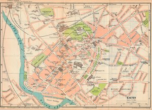 Exeter, 20. Jahrhundert von John Bartholomew