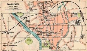 Worcester, 20. Jahrhundert von John Bartholomew
