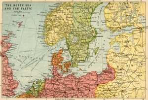 Karte der Nordsee und der Ostsee, ca. 1914, ca. 1920