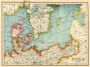 Die Ostsee und ihre Zugänge, Erster Weltkrieg, um 1915, um 1920 von John Bartholomew and Son