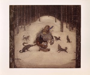 John Bauer, Troll und Wölfe von John Bauer