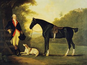 Offizier der Royal Horse Guards mit seinem Pferd und Hund von John Best