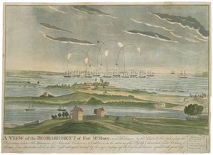 Ansicht des Bombardements von Fort McHenry, ca. 1815 von John Bower