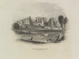 Ruinen von Kenilworth Castle und Bett des Sees von John Brandard