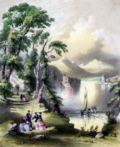 Der See von Killarney mit den Ruinen der Abtei Innisfallen, Irland, 19. Jahrhundert von John Brandard
