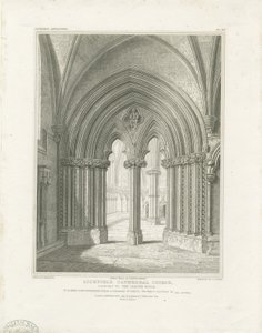 Innenraum der Kathedrale von Lichfield - Tür des Kapitelsaals: Gravur, nd [ca. 1819] (Druck)