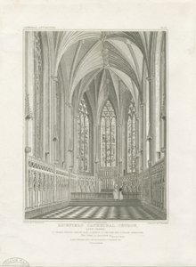 Innenraum der Kathedrale von Lichfield - Lady Chapel: Gravur, nd [ca. 1820] (Druck) von John Britton