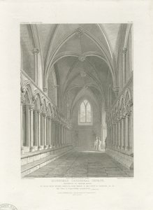 Innenraum der Lichfield Kathedrale - Vorhalle des Kapitelsaals (Gravur)