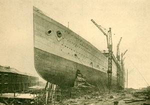 Die Aquitania auf den Stocks, ca. 1930