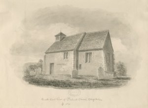 Bednall Kirche: Sepiazeichnung, 1841 von John Buckler