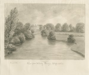 Bishton Halle: Sepiazeichnung, 1841 von John Buckler