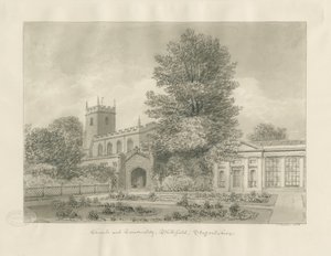 Blithfield Kirche: Sepia-Zeichnung von John Buckler