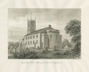 Bloxwich Kirche: Sepia-Zeichnung von John Buckler