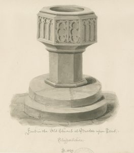 Burton-upon-Trent - Taufbecken in der alten Kirche von John Buckler