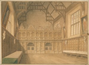 Trinity College Hall, Cambridgeshire - Innenansicht von John Buckler