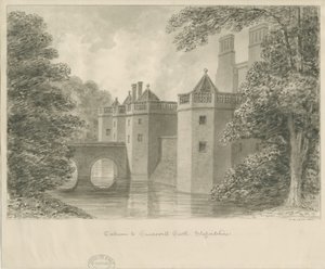 Caverswall Castle: Sepia-Zeichnung, 1840 von John Buckler