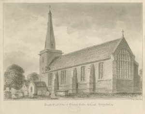 Church Eaton Kirche: Sepia-Zeichnung von John Buckler