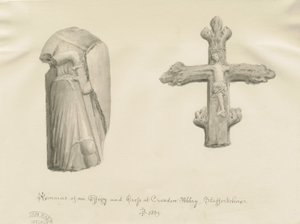 Croxden - Antiquitäten: Sepia-Zeichnung von John Buckler