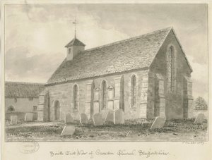 Croxden - Gäste-Kapelle: Sepia-Zeichnung von John Buckler