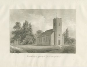 Edingale Church: Sepia-Zeichnung