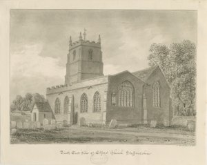 Elford Kirche: Sepiazeichnung, 1838 von John Buckler