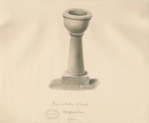 Taufbecken in der Kirche von Acton Trussell