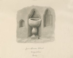 Taufbecken in Barton under Needwood Kirche von John Buckler