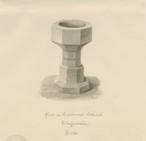 Taufbecken in der Kirche von Caverswall