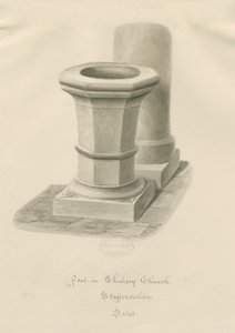 Taufbecken in der Chebsey Kirche