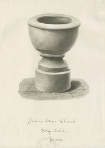 Taufbecken in der Kirche von Maer