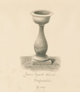Taufbecken in Yoxall Kirche von John Buckler