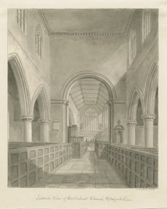Innenraum der Eccleshall Kirche von John Buckler