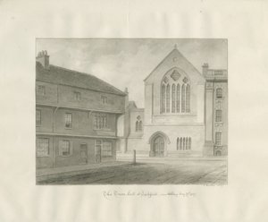 Lichfield - Guildhall: Sepia-Zeichnung von John Buckler